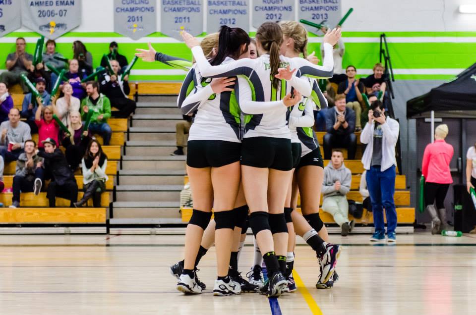 The Algonquin women’s volleyball team knocked off the George Brown Huskies